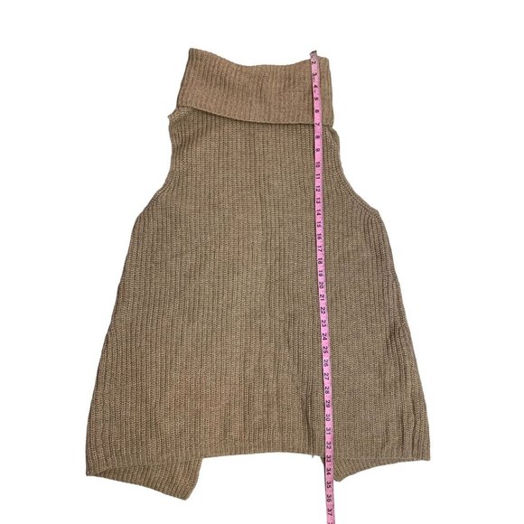 Free People Lambswool Chunky Knit Cowl Neck Sleeveless Tunic Sweater Size M - Picture 9 of 9